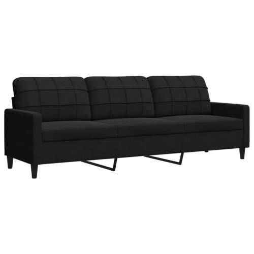 2-dijelni set sofa s jastucima crni baršunasti - Crna Bez oslonca za noge Cijena