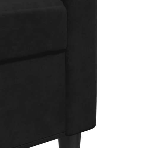 2-dijelni set sofa s jastucima crni baršunasti - Crna Bez oslonca za noge Cijena