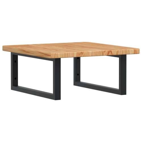 Zidna polica za Lavabo - Umivaonik od čelika i masivne hrastovine - svijetlo smeđa i crna 50 x 50 x 2.5 cm 1 Pravokutno Cijena