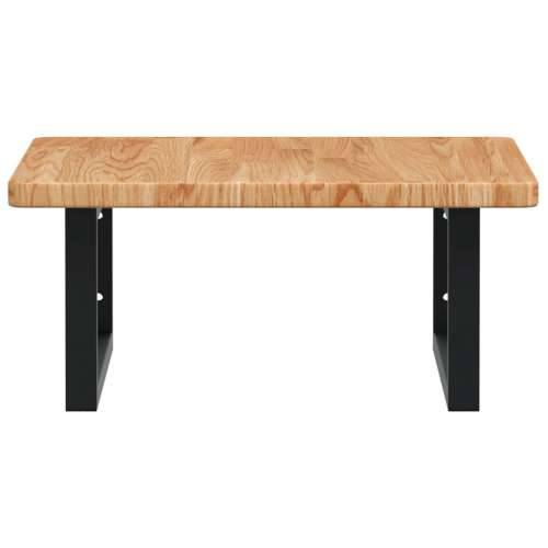 Zidna polica za Lavabo - Umivaonik od čelika i masivne hrastovine - svijetlo smeđa i crna 50 x 50 x 2.5 cm 1 Pravokutno Cijena