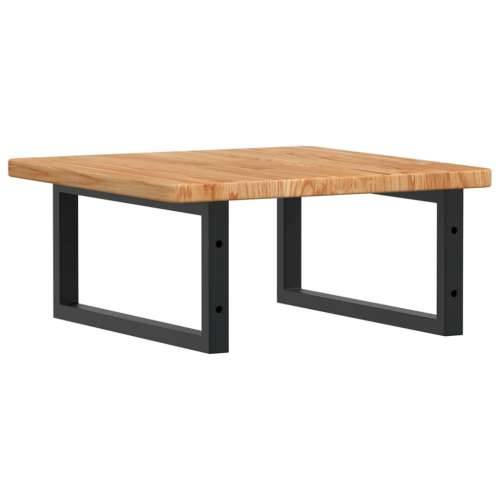 Zidna polica za Lavabo - Umivaonik od čelika i masivne hrastovine - svijetlo smeđa i crna 50 x 50 x 2.5 cm 1 Pravokutno Cijena