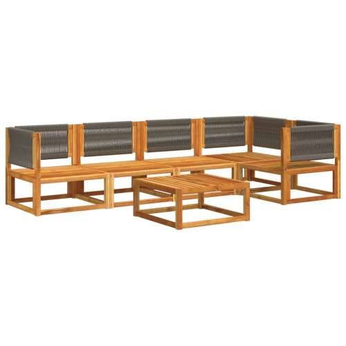 6-dijelna set vrtnih sofa s jastucima masivno bagremovo drvo - Siva 1 2x srednja + 3x kutna + stol Cijena