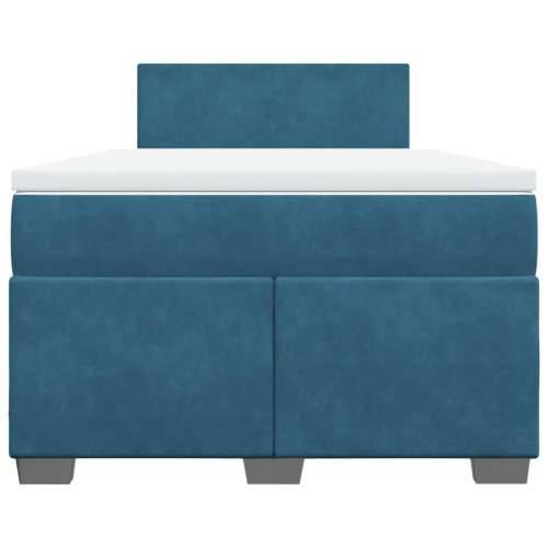 Box spring krevet s madracem tamnoplavi 120 x 200 cm baršunasti - Plava 120 x 200 cm plain degsign Cijena