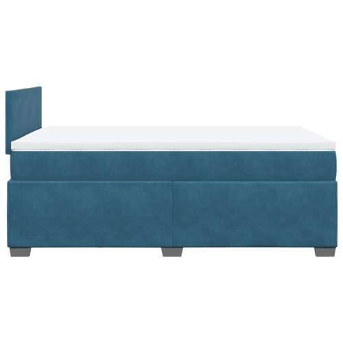 Box spring krevet s madracem tamnoplavi 120 x 200 cm baršunasti - Plava 120 x 200 cm plain degsign Cijena
