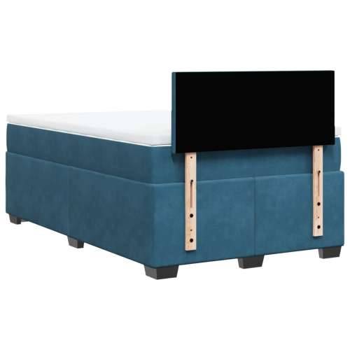 Box spring krevet s madracem tamnoplavi 120 x 200 cm baršunasti - Plava 120 x 200 cm plain degsign Cijena