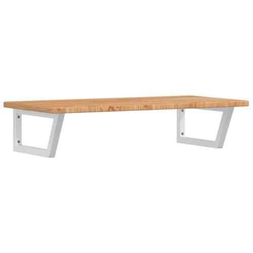 Zidna polica za Lavabo - Umivaonik od čelika i masivne hrastovine - svijetlo smeđa i bijela 100 x 50 x 2.5 cm 1 Trapez Cijena