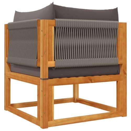 10-dijelna set vrtnih sofa s jastucima masivno bagremovo drvo - Siva 1 5x kutna + 3x srednja + tabure + stol Cijena