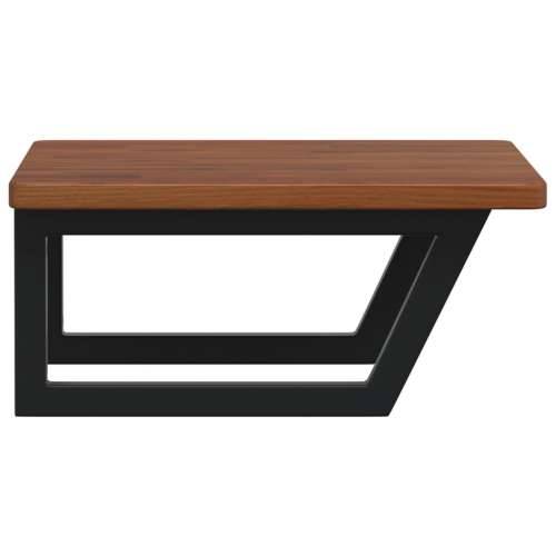 Zidna polica za Lavabo - Umivaonik od čelika i masivne hrastovine - tamno smeđa i crna 50 x 50 x 2.5 cm 1 Trapez Cijena