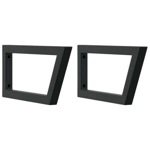 Zidna polica za Lavabo - Umivaonik od čelika i masivne hrastovine - tamno smeđa i crna 50 x 50 x 2.5 cm 1 Trapez Cijena