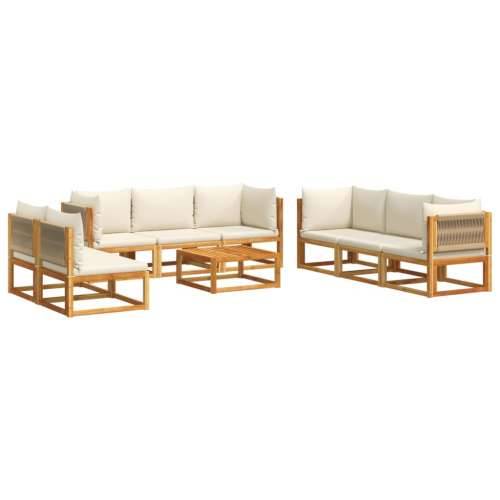9-dijelna set vrtnih sofa s jastucima masivno bagremovo drvo - Krema 1 4x kutna + 4x srednja + stol Cijena