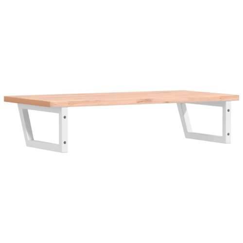 Zidna polica za Lavabo - Umivaonik od čelika i masivne bukovine - Smeđa i bijela 100 x 50 x 2.5 cm 1 Trapez Cijena