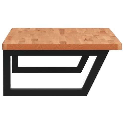 Zidna polica za Lavabo - Umivaonik od čelika i masivne bukovine - tamno smeđa i crna 100 x 50 x 2.5 cm 1 Trapez Cijena