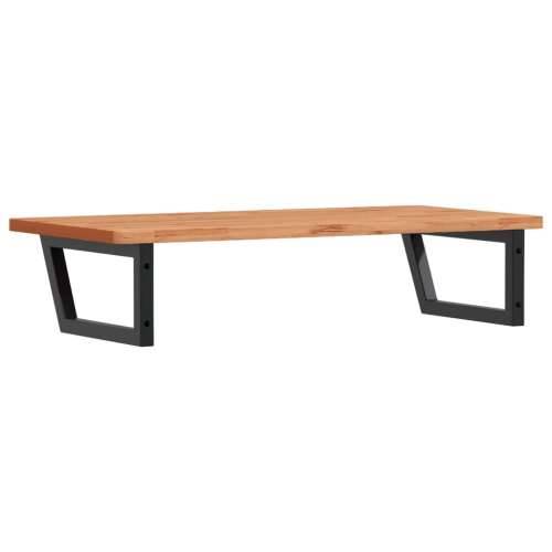 Zidna polica za Lavabo - Umivaonik od čelika i masivne bukovine - tamno smeđa i crna 100 x 50 x 2.5 cm 1 Trapez Cijena