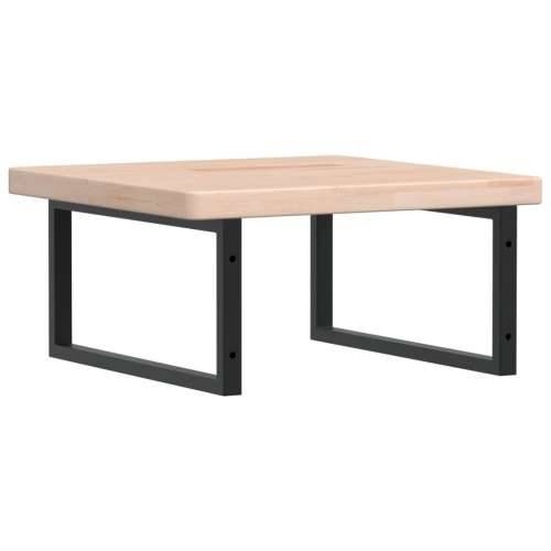 Zidna polica za Lavabo - Umivaonik od čelika i masivne hrastovine - Smeđa i crna 60 x 60 x 4 cm 1 Pravokutno Cijena