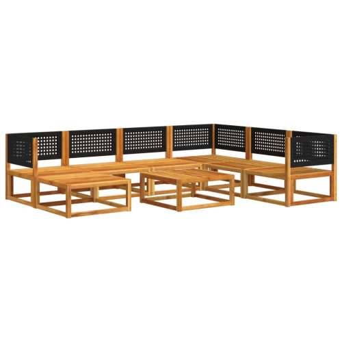 8-dijelna set vrtnih sofa s jastucima masivno bagremovo drvo - Crna i krem 3x kutna + 3x srednja + tabure + stol 1 Cijena