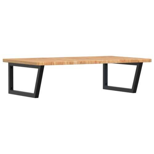 Zidna polica za Lavabo - Umivaonik od čelika i masivne hrastovine - svijetlo smeđa i crna 100 x 60 x 2.5 cm 1 Trapez Cijena