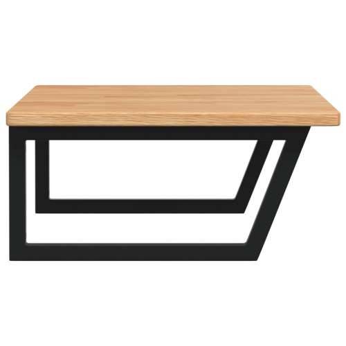 Zidna polica za Lavabo - Umivaonik od čelika i masivne hrastovine - svijetlo smeđa i crna 100 x 60 x 2.5 cm 1 Trapez Cijena