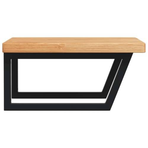 Zidna polica za Lavabo - Umivaonik od čelika i masivne hrastovine - svijetlo smeđa i crna 60 x 60 x 4 cm 1 Trapez Cijena