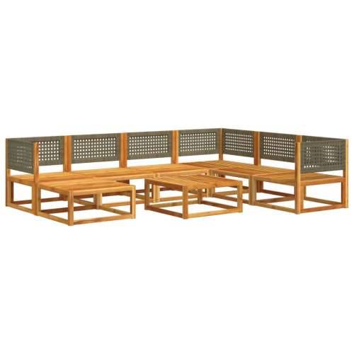 8-dijelna set vrtnih sofa s jastucima masivno bagremovo drvo - Siva 3x kutna + 3x srednja + tabure + stol 1 Cijena