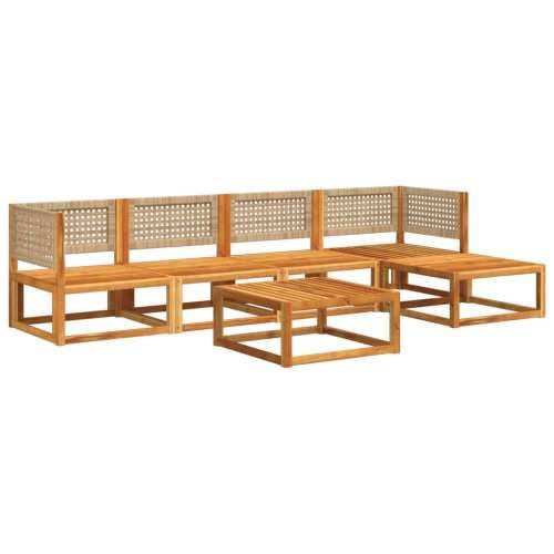 6-dijelna set vrtnih sofa s jastucima masivno bagremovo drvo - bež i krem 2x kutna + 2x srednja + tabure + stol 1 Cijena