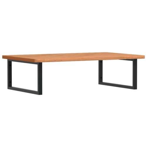Zidna polica za Lavabo - Umivaonik od čelika i masivne bukovine - tamno smeđa i crna 100 x 60 x 2.5 cm 1 Pravokutno Cijena
