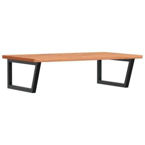 Zidna polica za Lavabo - Umivaonik od čelika i masivne bukovine - tamno smeđa i crna 100 x 60 x 2.5 cm 1 Trapez Cijena