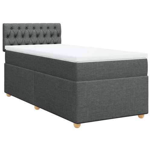 Krevet s oprugama i madracem tamnosivi 90x200 cm od tkanine Tamno siva 90 x 200 cm Dizajn s gumbima Cijena