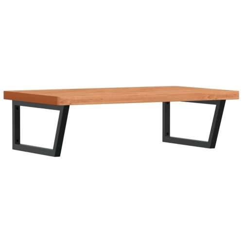 Zidna polica za Lavabo - Umivaonik od čelika i masivne bukovine - tamno smeđa i crna 100 x 60 x 4 cm 1 Trapez Cijena