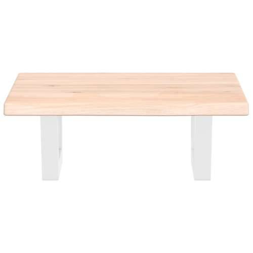 Zidna polica za Lavabo - Umivaonik od čelika i masivne hrastovine - Smeđa i bijela 40 x 60 x 2 cm 1 Trapez Cijena