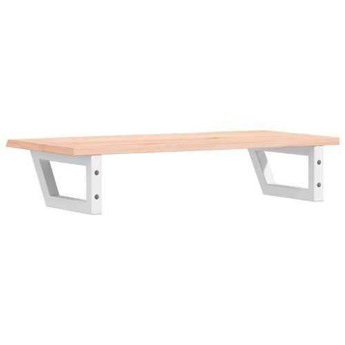 Zidna polica za Lavabo - Umivaonik od čelika i masivne hrastovine - Smeđa i bijela 80 x 40 x 2 cm 1 Trapez Cijena