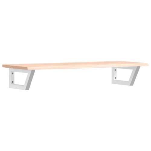 Zidna polica za Lavabo - Umivaonik od čelika i masivne hrastovine - Smeđa i bijela 100 x 40 x 2 cm 1 Trapez Cijena