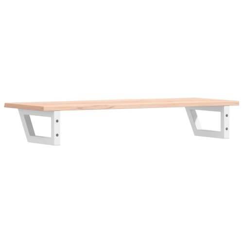 Zidna polica za Lavabo - Umivaonik od čelika i masivne hrastovine - Smeđa i bijela 100 x 40 x 2 cm 1 Trapez Cijena