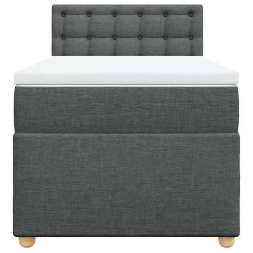 Krevet box spring s madracem tamnosivi za 1 osobu tkanine - Tamno siva jedna veličina gumbi Cijena