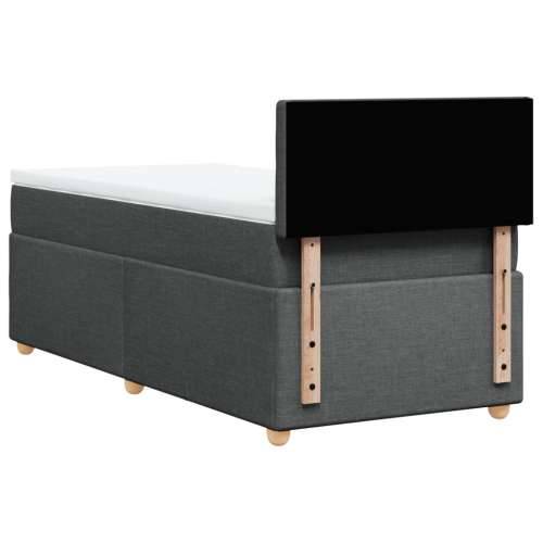 Krevet box spring s madracem tamnosivi za 1 osobu tkanine - Tamno siva jedna veličina gumbi Cijena