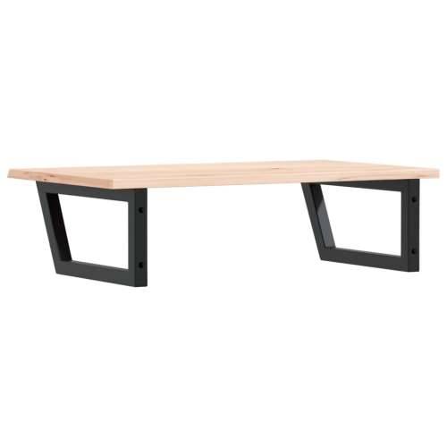 Zidna polica za Lavabo - Umivaonik od čelika i masivne hrastovine Smeđa i crna 80 x 50 x 2 cm 1 Trapez Cijena