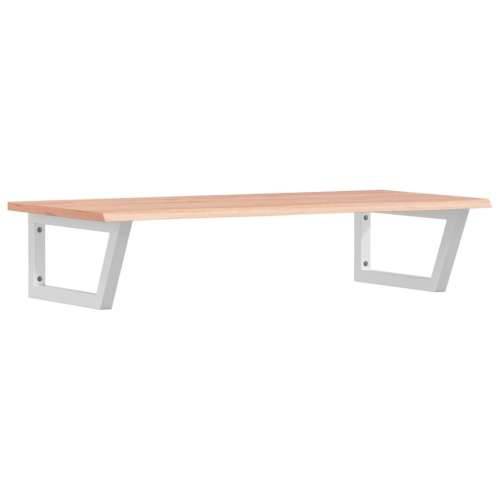 Zidna polica za Lavabo - Umivaonik od čelika i masivne hrastovine - svijetlo smeđa i bijela 100 x 50 x 2 cm 1 Trapez Cijena