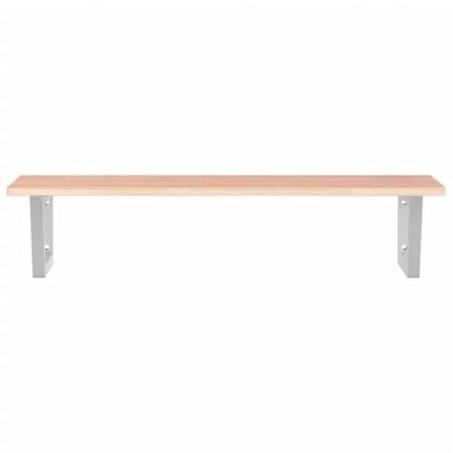 Zidna polica za Lavabo - Umivaonik od čelika i masivne hrastovine - svijetlo smeđa i bijela 100 x 50 x 2 cm 1 Trapez Cijena