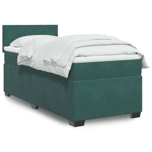 Box spring krevet s madracem tamnozeleni 80 x 200 cm baršunasti - Tamnozelena 80 x 200 cm Gladak dizajn Cijena