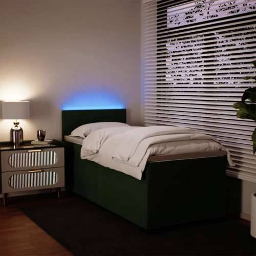 Box spring krevet s madracem tamnozeleni 80 x 200 cm baršunasti - Tamnozelena 80 x 200 cm Gladak dizajn Cijena