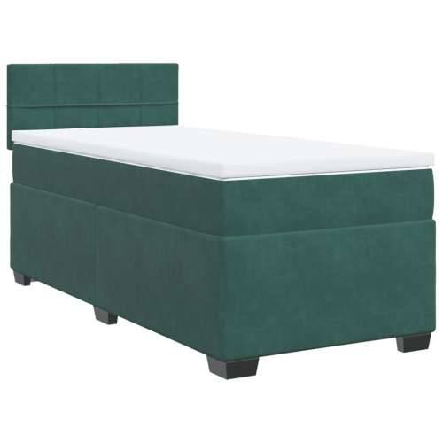Box spring krevet s madracem tamnozeleni 80 x 200 cm baršunasti - Tamnozelena 80 x 200 cm Blok s kvadratima Cijena