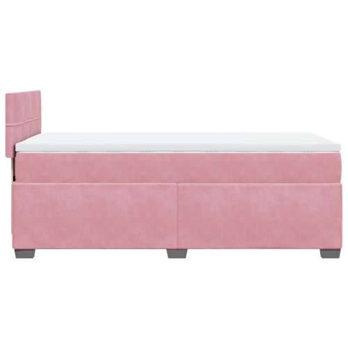 Box spring krevet s madracem ružičasti 80 x 200 cm baršunasti - Ružičasta 80 x 200 cm Blok s kvadratima Cijena