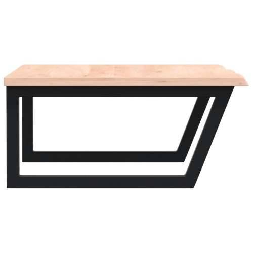 Zidna polica za Lavabo - Umivaonik od čelika i masivne hrastovine - Smeđa i crna 80 x 60 x 2 cm 1 Trapez Cijena
