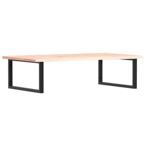 Zidna polica za Lavabo - Umivaonik od čelika i masivne hrastovine - Smeđa i crna 100 x 60 x 2 cm 1 Pravokutno Cijena