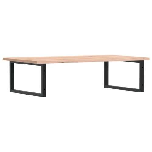 Zidna polica za Lavabo - Umivaonik od čelika i masivne hrastovine - Smeđa i crna 100 x 60 x 2 cm 1 Pravokutno Cijena