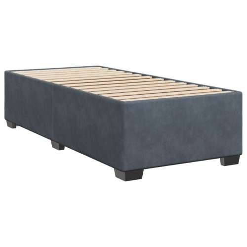Box spring krevet s madracem tamnosivi 90x190 cm baršunasti - Tamno siva 90 x 190 cm Blok s kvadratima Cijena