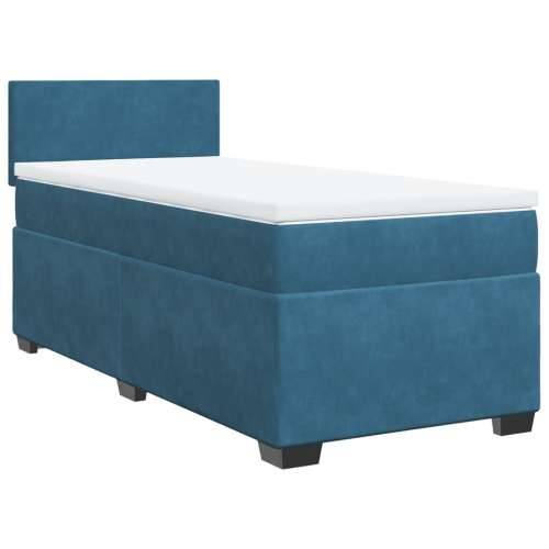 Box spring krevet s madracem plavi 90x200 cm baršunasti - Plava 90 x 200 cm Gladak dizajn Cijena