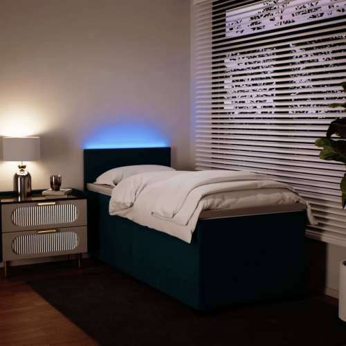 Box spring krevet s madracem plavi 90x200 cm baršunasti - Plava 90 x 200 cm Gladak dizajn Cijena