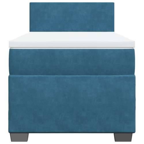 Box spring krevet s madracem plavi 90x200 cm baršunasti - Plava 90 x 200 cm Gladak dizajn Cijena