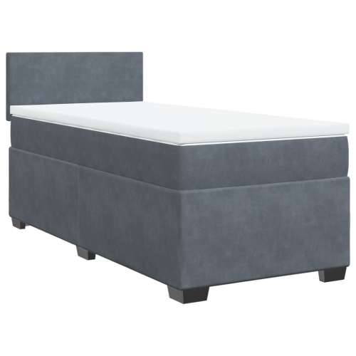 Box spring krevet s madracem tamnosivi 100x200 cm baršunasti - Tamno siva 100 x 200 cm Gladak dizajn Cijena