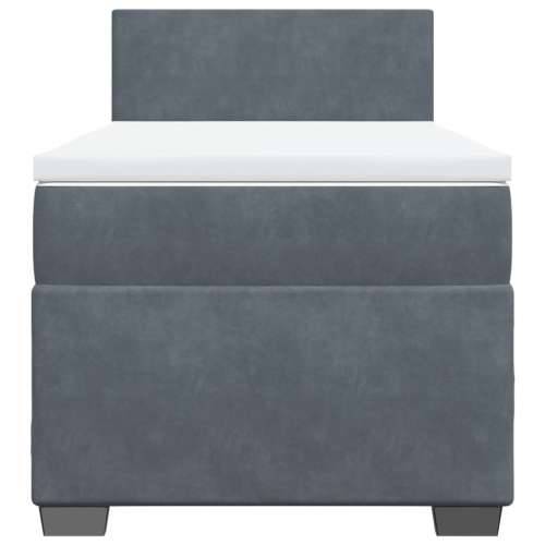 Box spring krevet s madracem tamnosivi 100x200 cm baršunasti - Tamno siva 100 x 200 cm Gladak dizajn Cijena